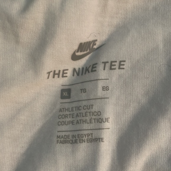 The Nike Tee in White V-Neck with Silver Nike Lettering - Picture 4 of 5